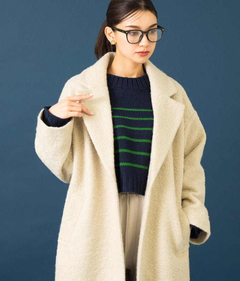 リングボア テーラード ロング コート 526-6712