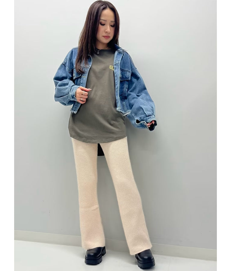 ワッフル編み ニット パンツ 【セットアップ着用可】 792-8684