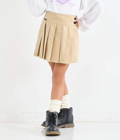ハート ボタン 裾 プリーツ スカート