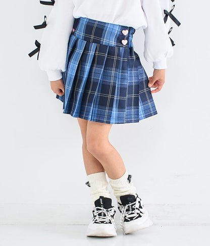 ハート ボタン 裾 プリーツ スカート 421-3308