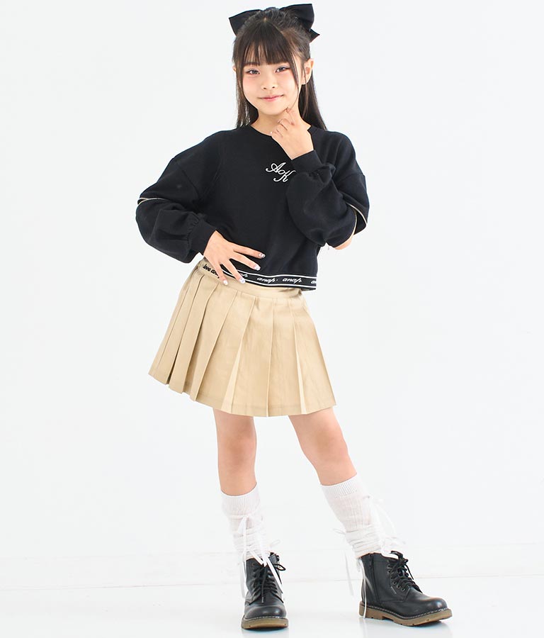 ハート ボタン 裾 プリーツ スカート 421-3308