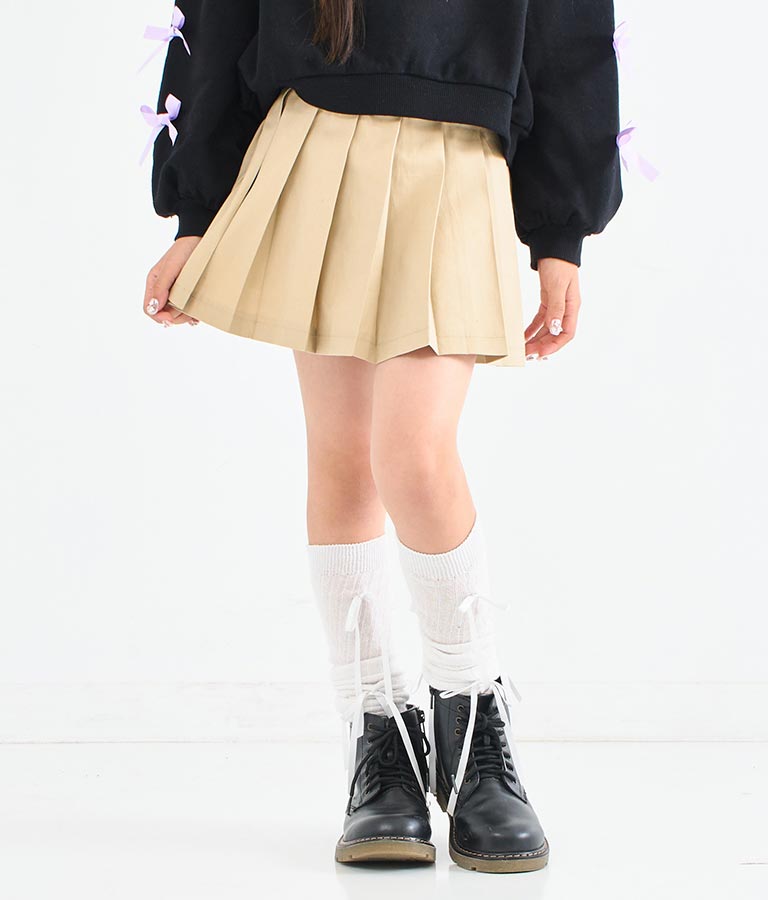 ハート ボタン 裾 プリーツ スカート 421-3308