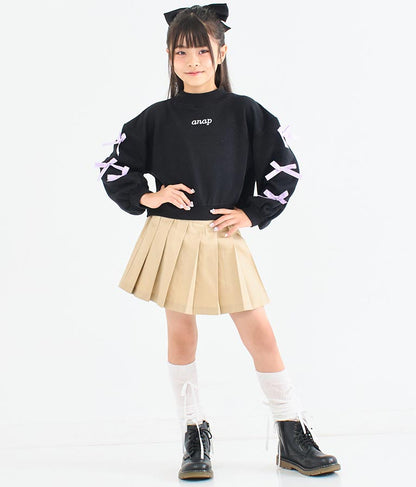 ハート ボタン 裾 プリーツ スカート 421-3308