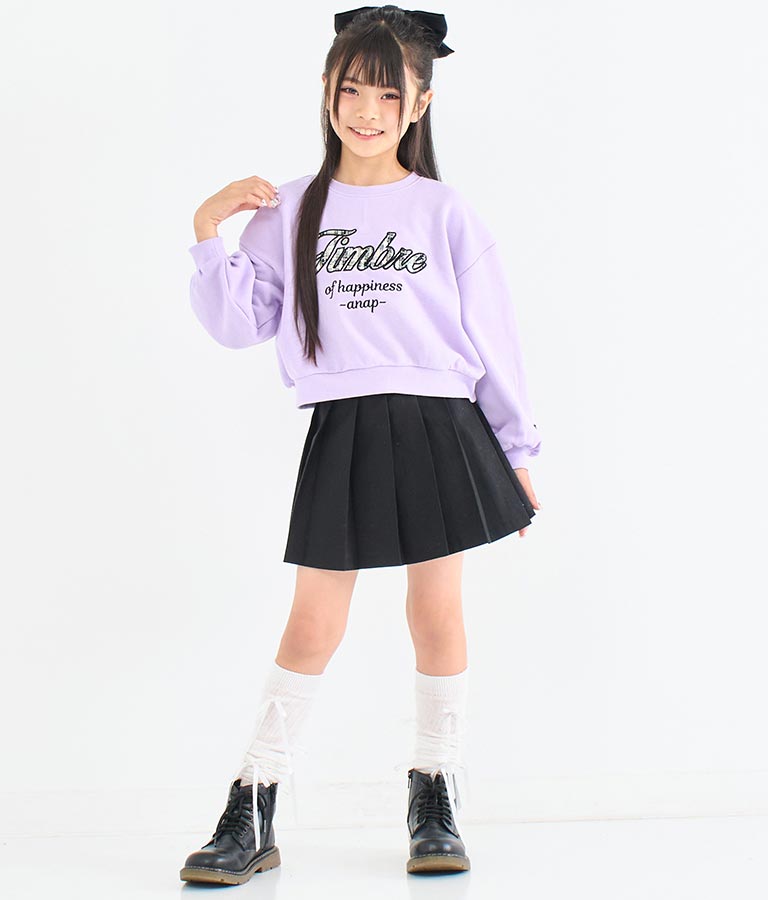 ハート ボタン 裾 プリーツ スカート 421-3308