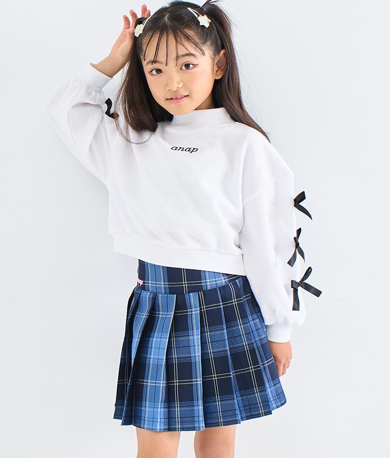 ハート ボタン 裾 プリーツ スカート 421-3308