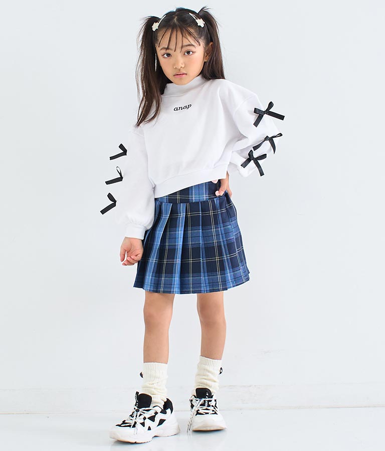 ハート ボタン 裾 プリーツ スカート 421-3308