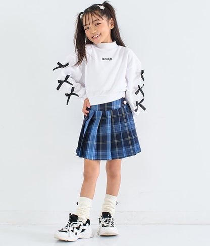 ハート ボタン 裾 プリーツ スカート 421-3308