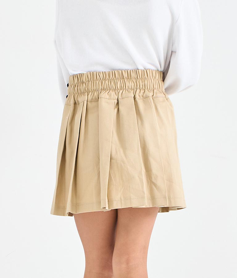 ハート ボタン 裾 プリーツ スカート 421-3308