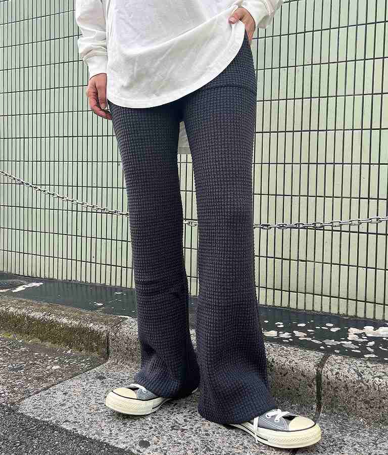 ワッフル編み ニット パンツ 【セットアップ着用可】 792-8684