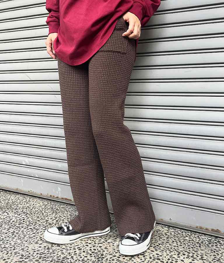 ワッフル編み ニット パンツ 【セットアップ着用可】 792-8684