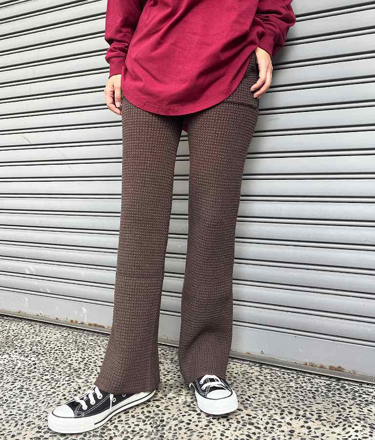 ワッフル編み ニット パンツ 【セットアップ着用可】 792-8684