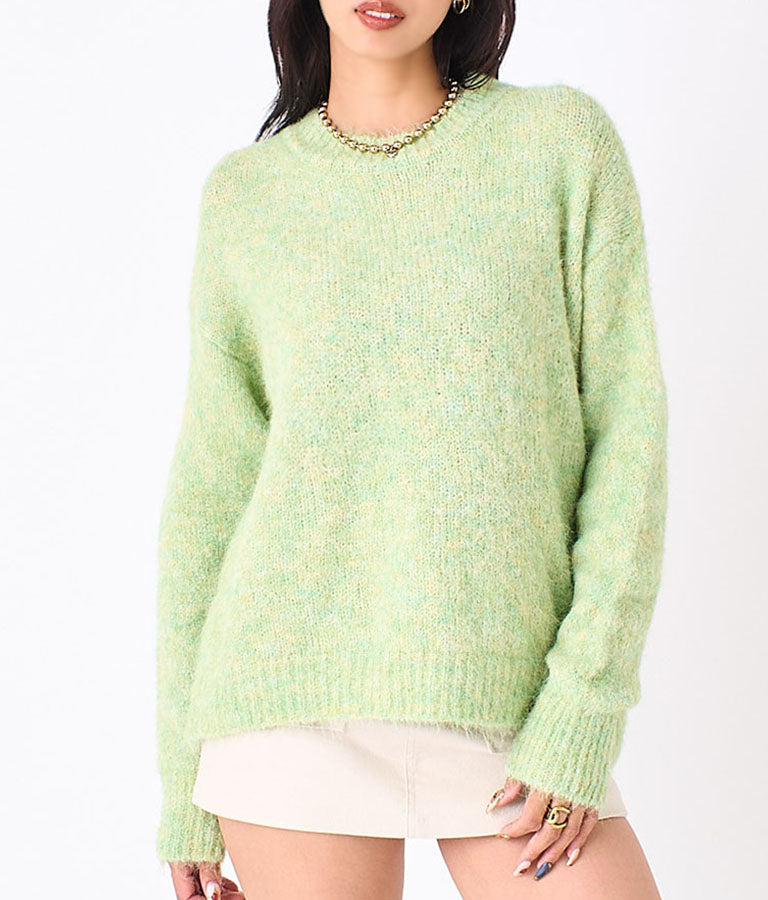 MIX起毛 ニット セーター Uネック 長袖 403-8500