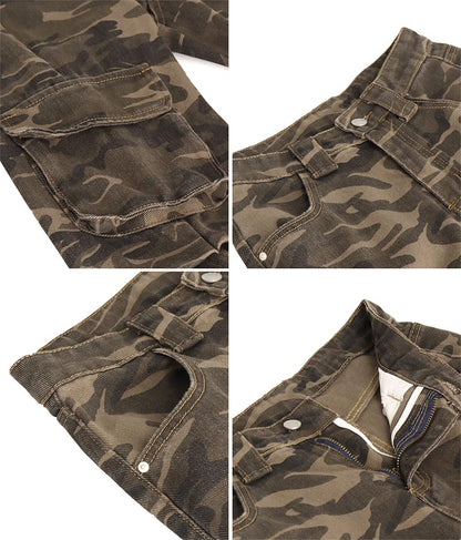 【ティーンズライン】迷彩 ワイド パンツ  (M、Lサイズ展開) 912-7589