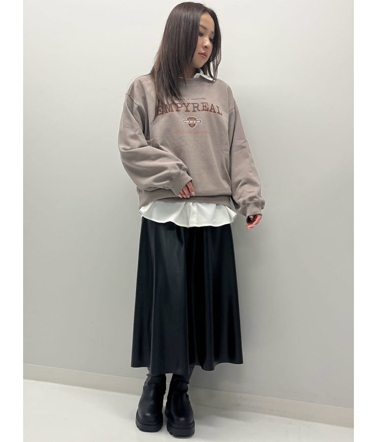 フェイクレザー フレア スカート 151-5512