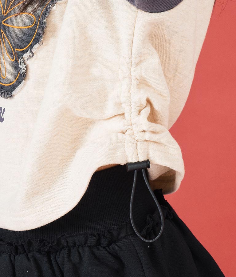 バタフライ デニムワッペン ラグラン スウェット トップス 913-7567