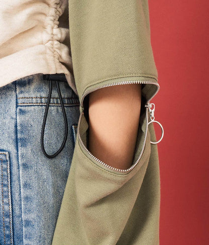 バタフライ デニムワッペン ラグラン スウェット トップス 913-7567