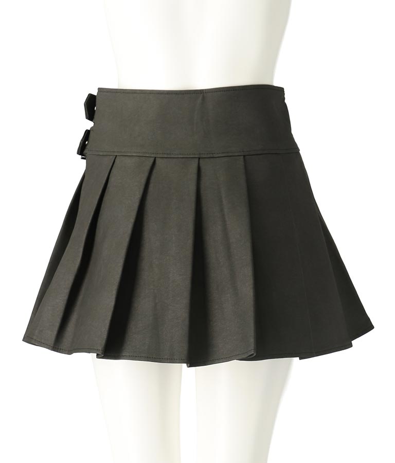 【ティーンズライン】フェイクレザー プリーツ スカート