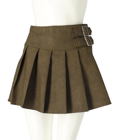 【ティーンズライン】フェイクレザー プリーツ スカート 911-7595