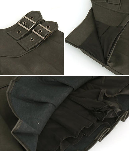 【ティーンズライン】フェイクレザー プリーツ スカート 911-7595