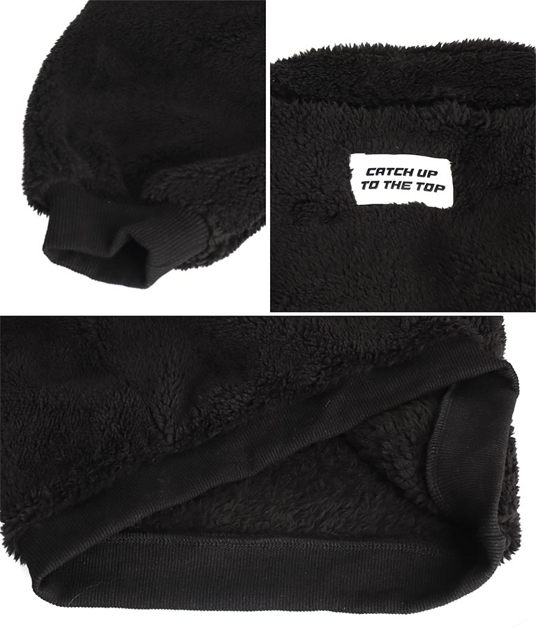 リング ハーフジップ ボア 長袖 トレーナー 423-3335