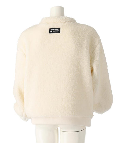 リング ハーフジップ ボア 長袖 トレーナー 423-3335