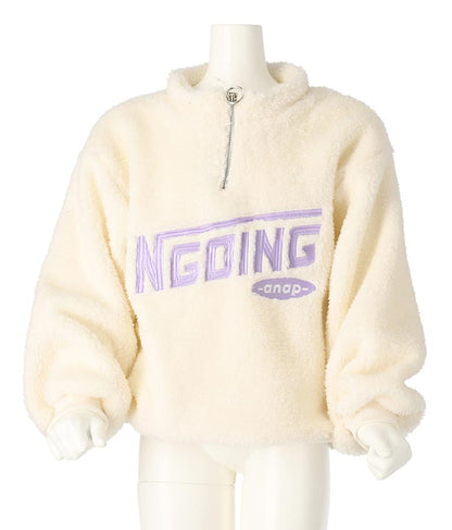 リング ハーフジップ ボア 長袖 トレーナー 423-3335