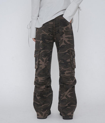 【ティーンズライン】迷彩 ワイド パンツ  (M、Lサイズ展開) 912-7589