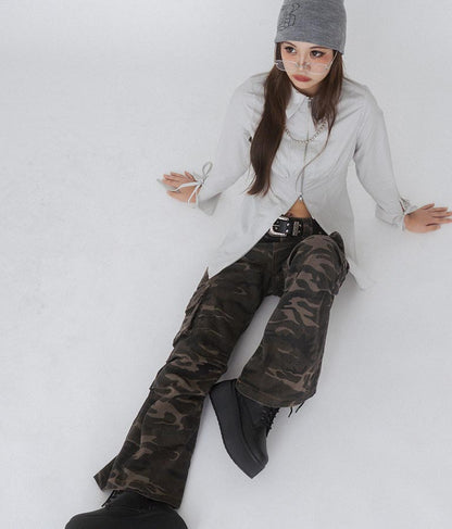 【ティーンズライン】迷彩 ワイド パンツ  (M、Lサイズ展開) 912-7589