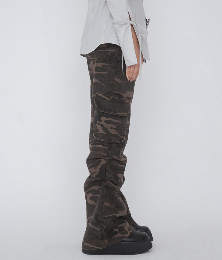 【ティーンズライン】迷彩 ワイド パンツ  (M、Lサイズ展開) 912-7589