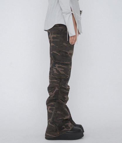 【ティーンズライン】迷彩 ワイド パンツ  (M、Lサイズ展開) 912-7589