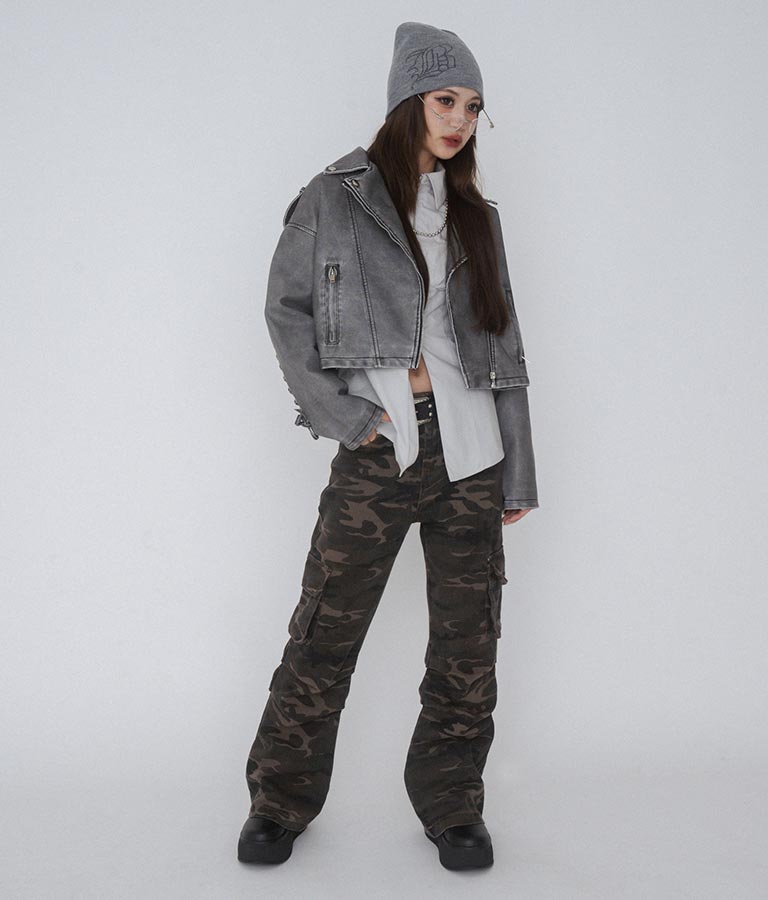 【ティーンズライン】迷彩 ワイド パンツ  (M、Lサイズ展開) 912-7589