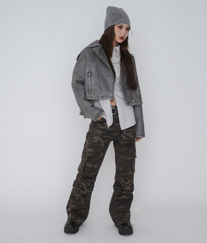 【ティーンズライン】迷彩 ワイド パンツ  (M、Lサイズ展開) 912-7589