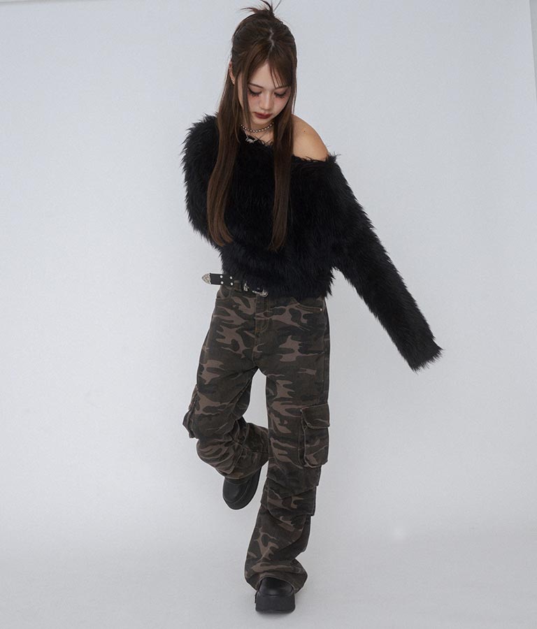 【ティーンズライン】迷彩 ワイド パンツ  (M、Lサイズ展開) 912-7589