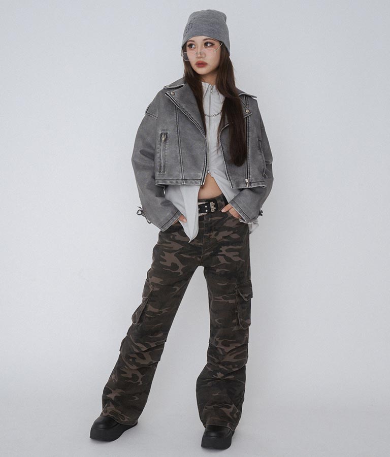 【ティーンズライン】迷彩 ワイド パンツ  (M、Lサイズ展開) 912-7589