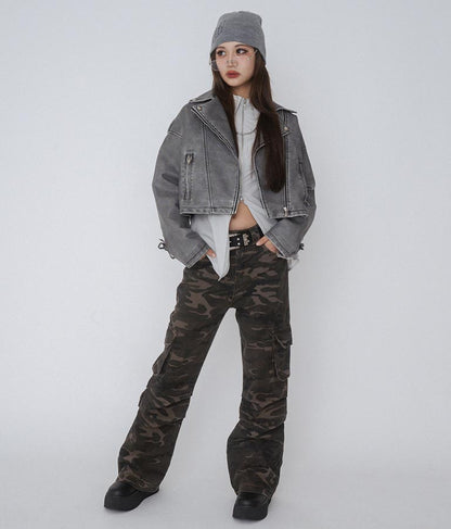 【ティーンズライン】迷彩 ワイド パンツ  (M、Lサイズ展開) 912-7589