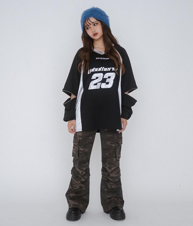 【ティーンズライン】迷彩 ワイド パンツ  (M、Lサイズ展開) 912-7589