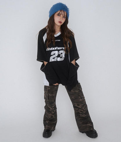 【ティーンズライン】迷彩 ワイド パンツ  (M、Lサイズ展開) 912-7589