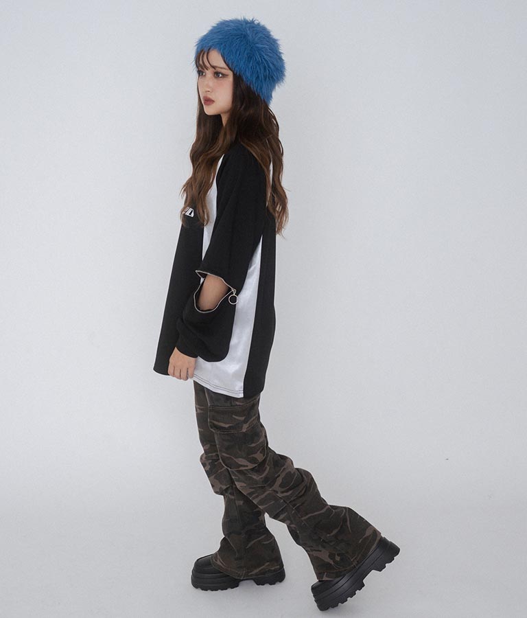 【ティーンズライン】迷彩 ワイド パンツ  (M、Lサイズ展開) 912-7589