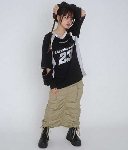 【ティーンズライン】袖 ジップ ゲーム ロゴ オーバー スウェット トップス (M、Lサイズ展開) 913-7576