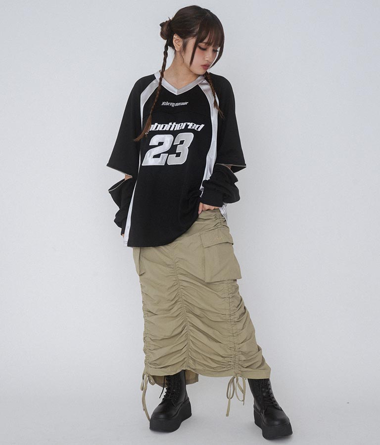 【ティーンズライン】袖 ジップ ゲーム ロゴ オーバー スウェット トップス (M、Lサイズ展開) 913-7576