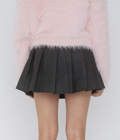 【ティーンズライン】フェイクレザー プリーツ スカート 911-7595