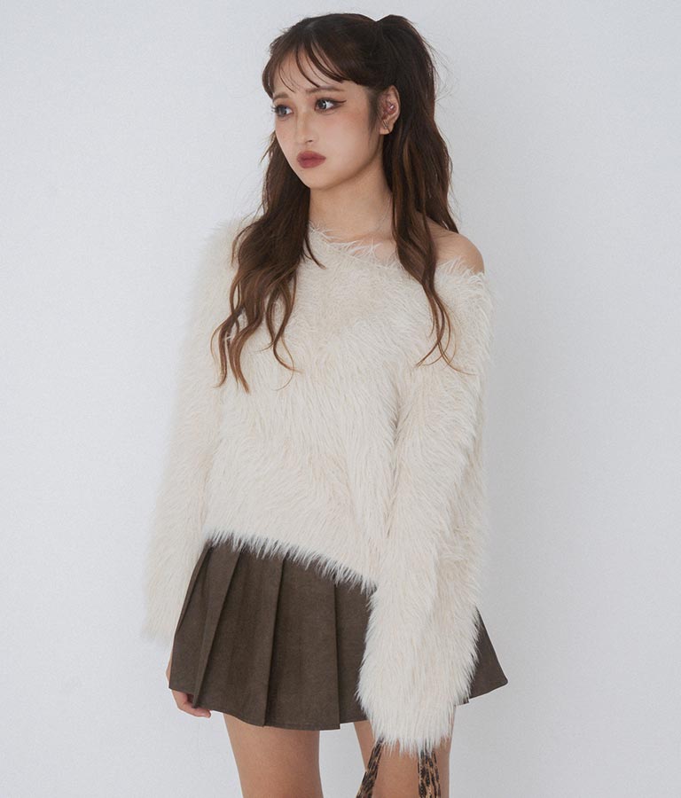 【ティーンズライン】フェイクレザー プリーツ スカート 911-7595