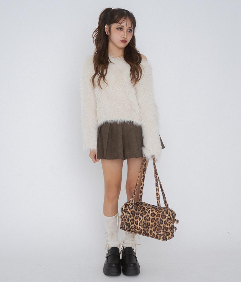 【ティーンズライン】フェイクレザー プリーツ スカート 911-7595