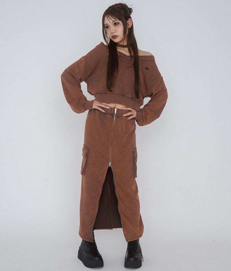 【ティーンズライン】チョーカー ミエ ユーズド 加工 Vネック スウェット トップス (M、Lサイズ展開) 913-7591