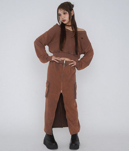 【ティーンズライン】チョーカー ミエ ユーズド 加工 Vネック スウェット トップス (M、Lサイズ展開) 913-7591