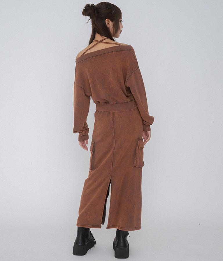 【ティーンズライン】チョーカー ミエ ユーズド 加工 Vネック スウェット トップス (M、Lサイズ展開) 913-7591