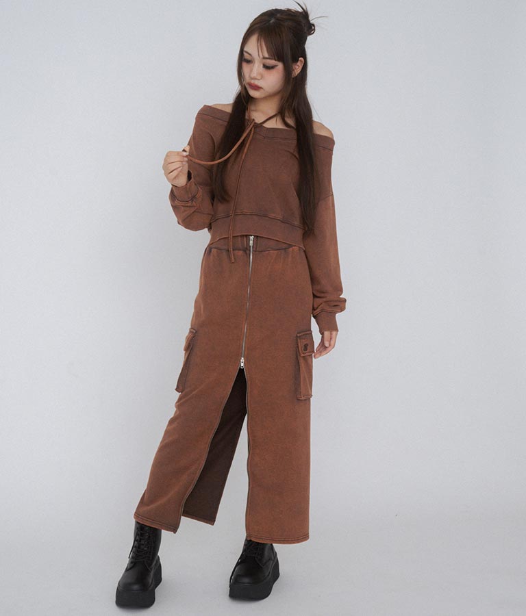 【ティーンズライン】チョーカー ミエ ユーズド 加工 Vネック スウェット トップス (M、Lサイズ展開) 913-7591