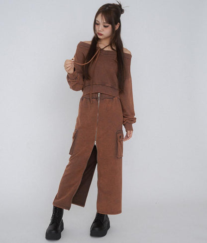 【ティーンズライン】チョーカー ミエ ユーズド 加工 Vネック スウェット トップス (M、Lサイズ展開) 913-7591