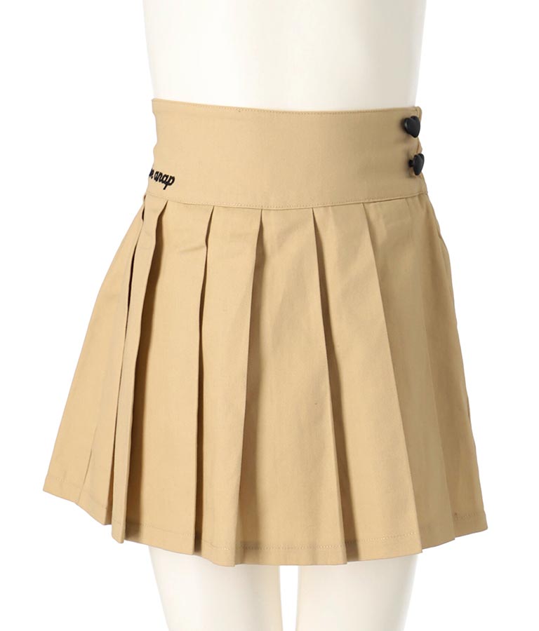 ハート ボタン 裾 プリーツ スカート 421-3308