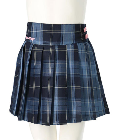 ハート ボタン 裾 プリーツ スカート 421-3308